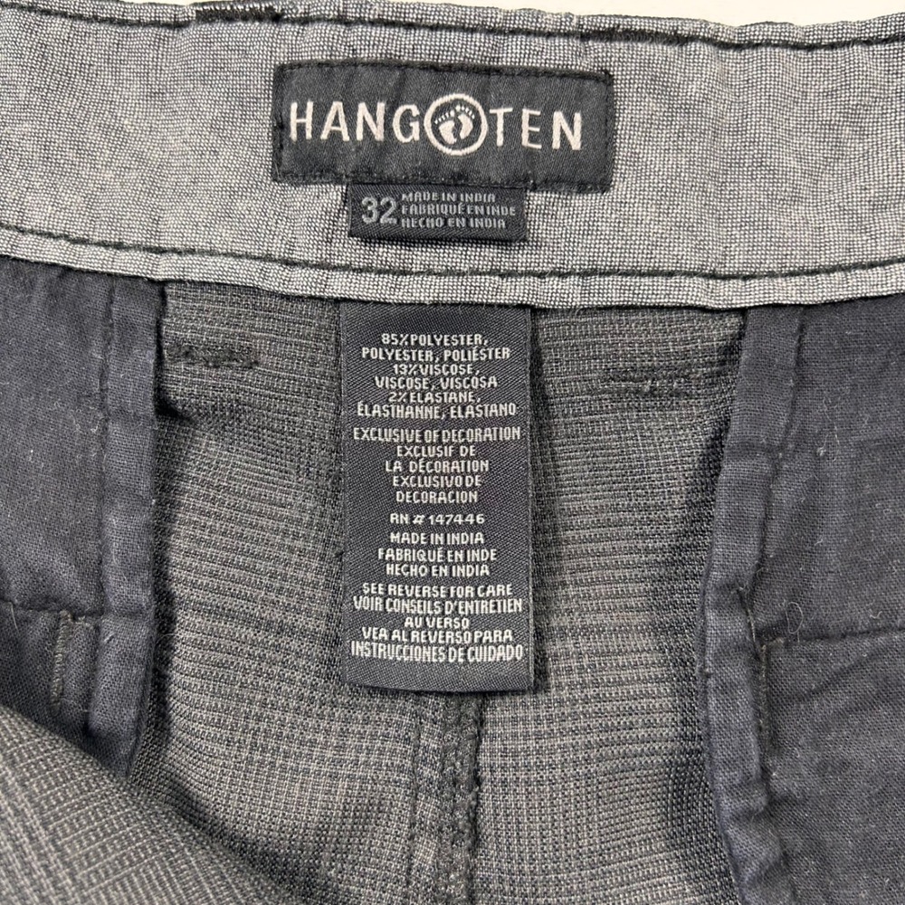Hang Ten Hybrid Shorts Mens 32 Charcoal Grey Glen Plaid Walk Boardshorts - Picture 4 of 14